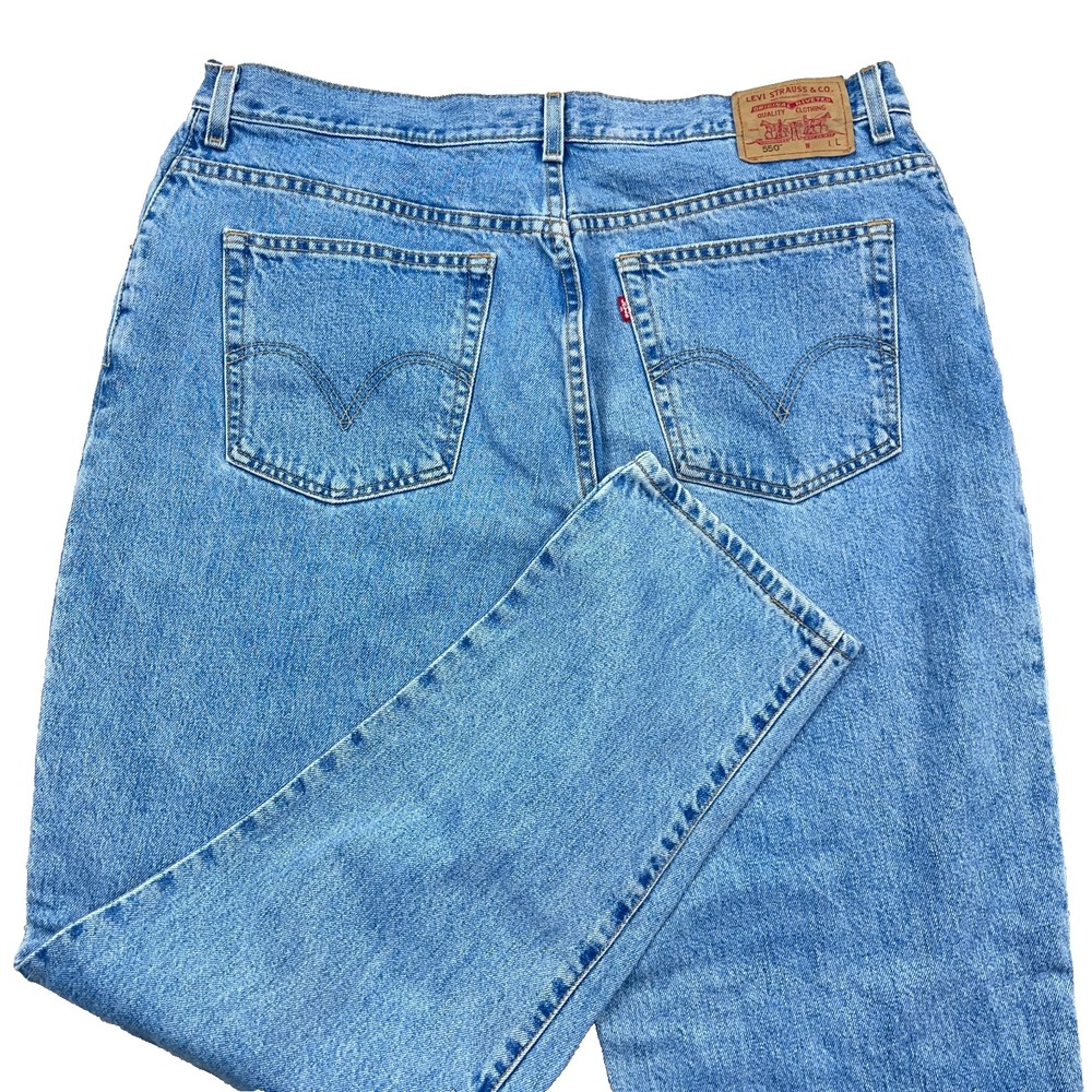 Vintage Levis 550 Jeans Women 20 Long Relaxed Fit Tapered Leg Y2K Med Wash